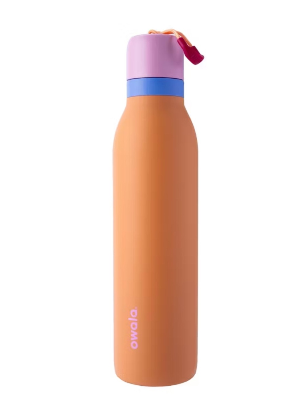 NWT Owala 24 oz. Orange Stainless Bottle with Pink & Blue Cap